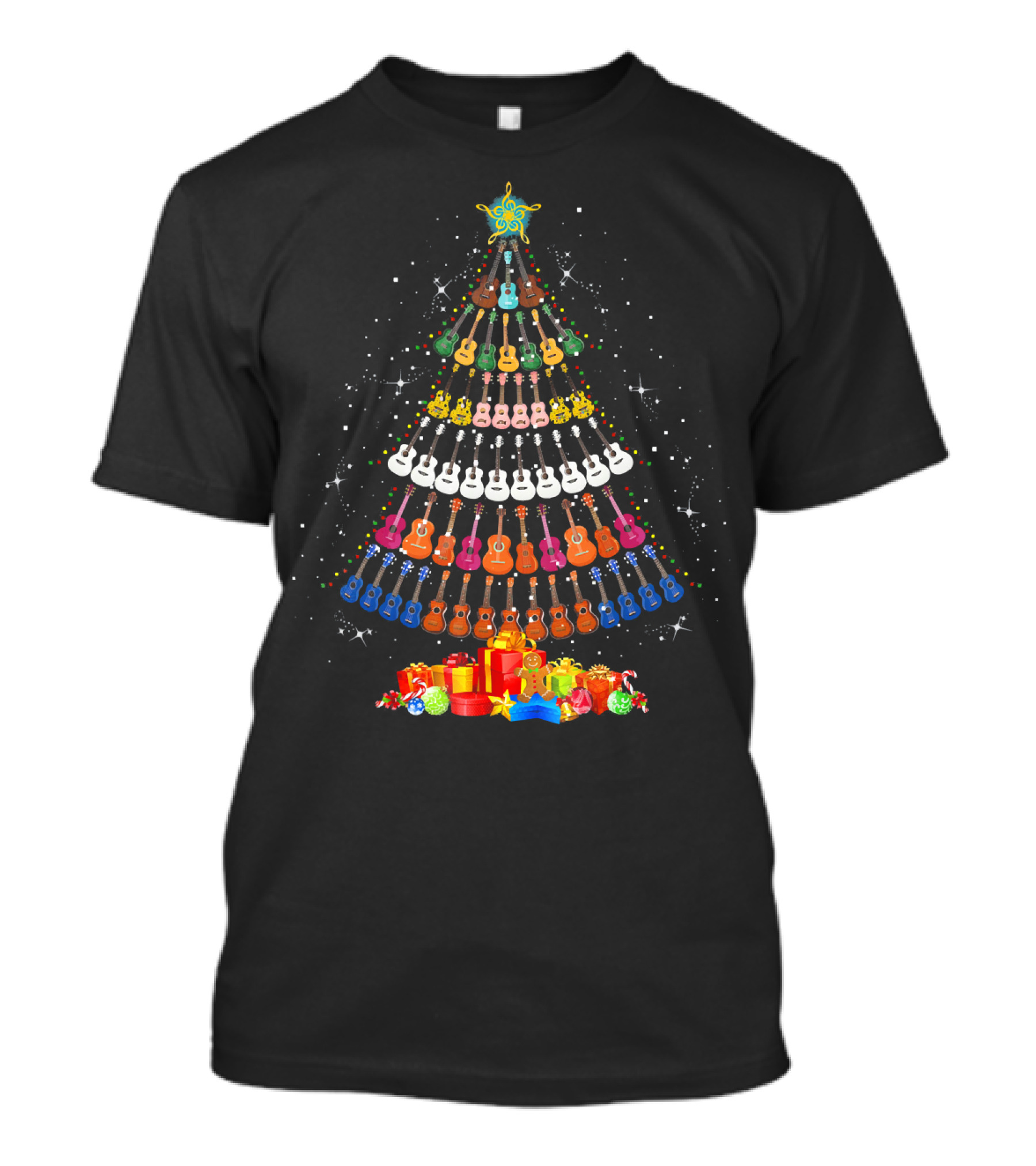 Ukulele Lover Merry Christmas Tree T-Shirt