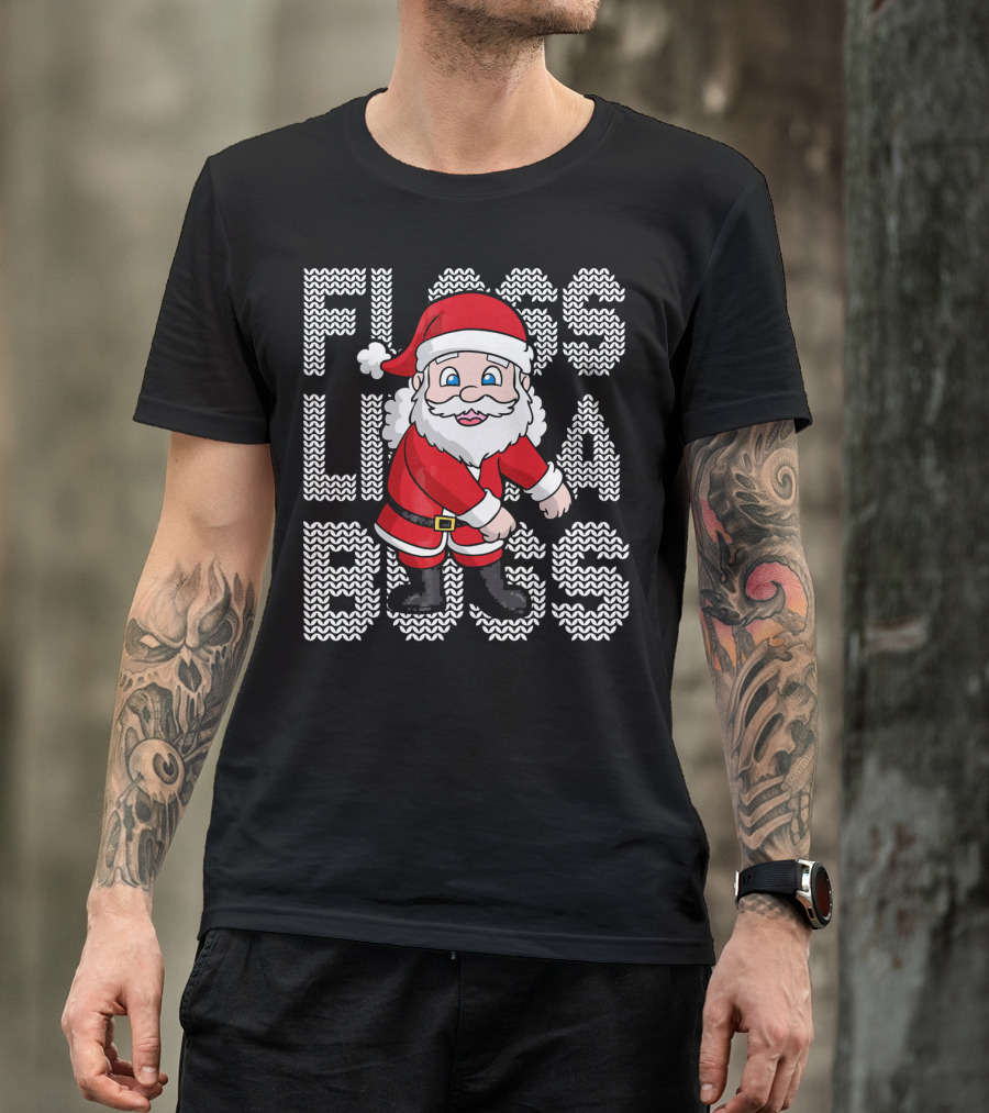 Santa Floss Like A Boss Christmas Kids T-Shirt