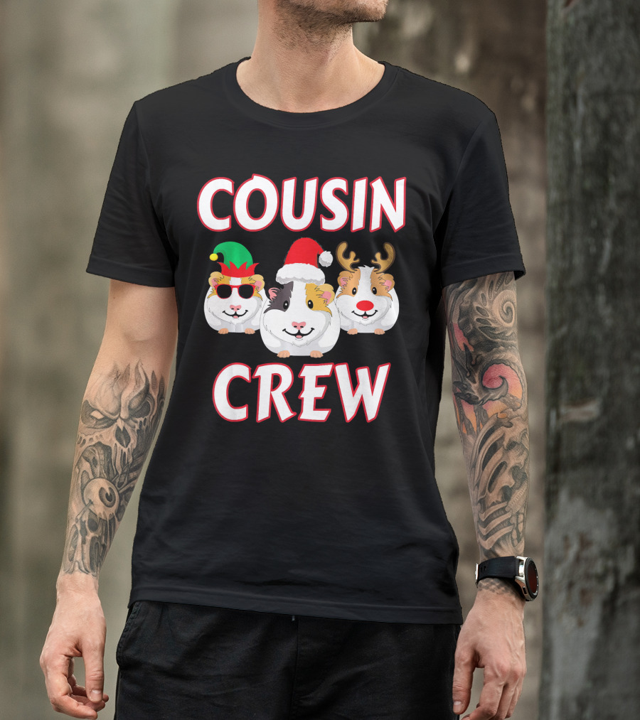 Cousin Crew Guinea Pig Christmas Holiday Reindeer Elves T-Shirt