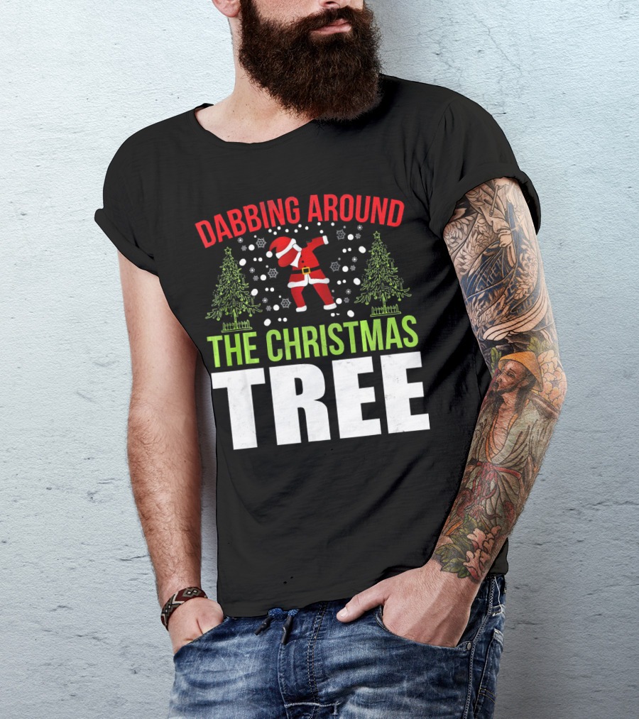 Dabbing Around The Christmas Tree Santa Dance T-Shirt