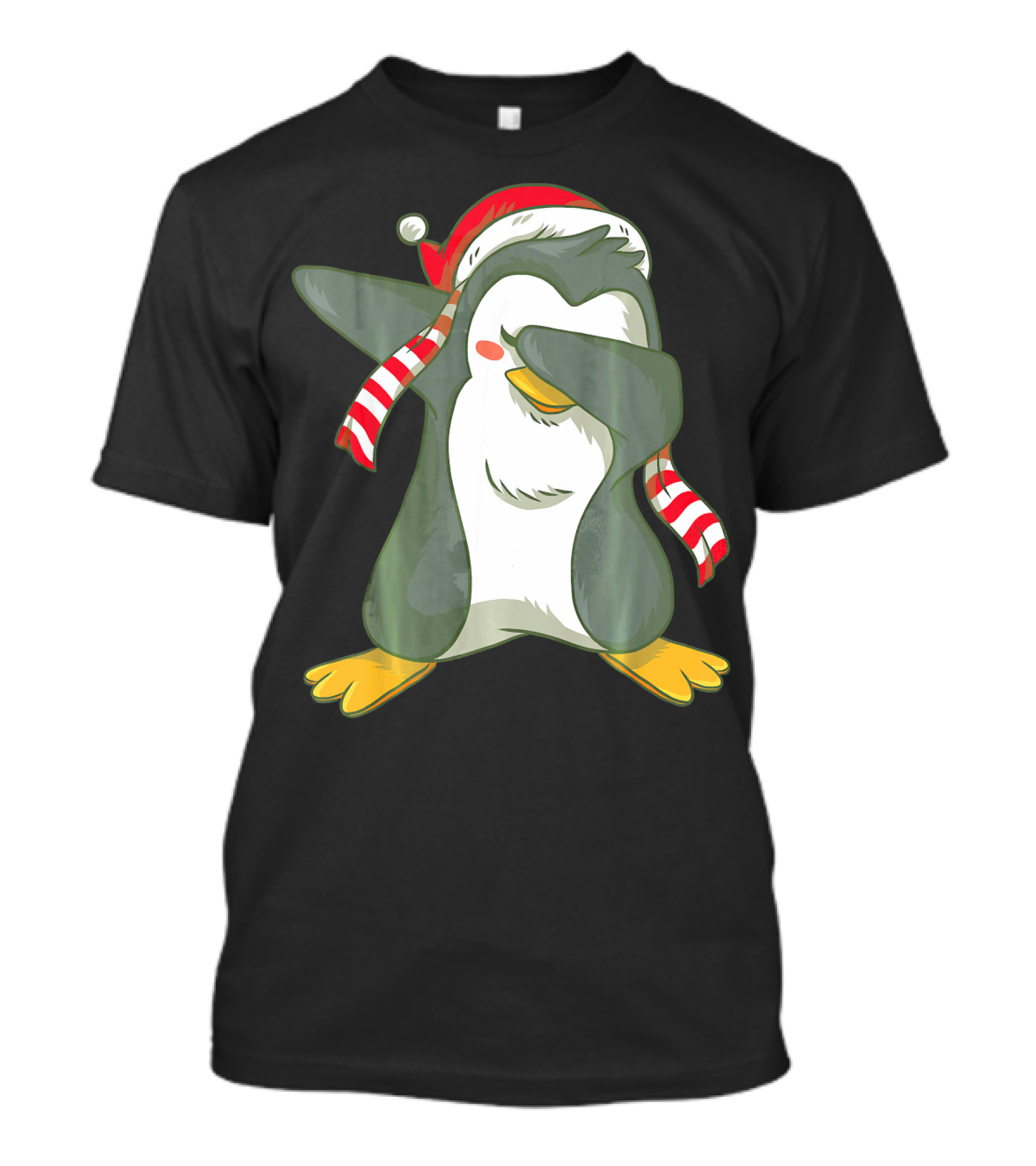 Dabbing Penguin Dab Dance Santa Hat Christmas T-Shirt