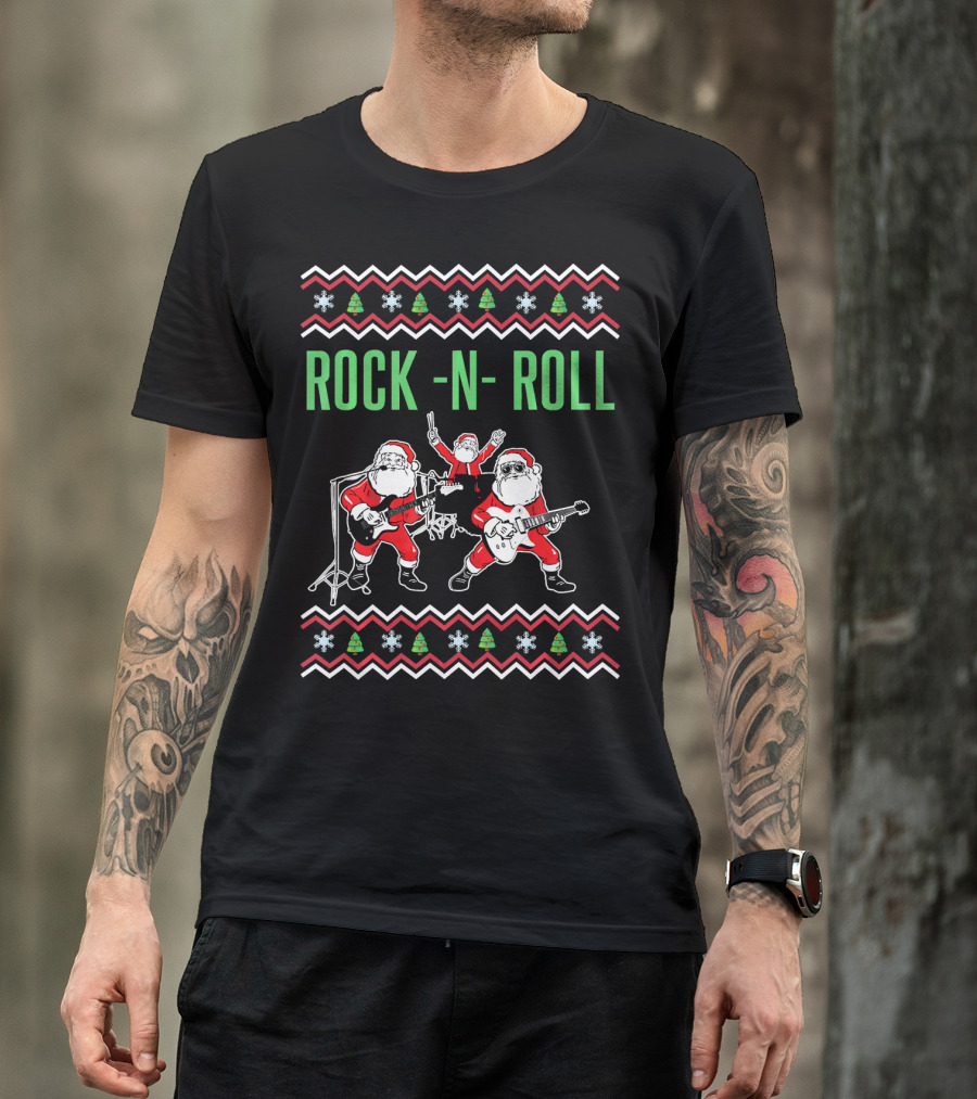 Rock N Roll Christmas Santa Rocks Festive Band Αντίγραφo T-Shirt