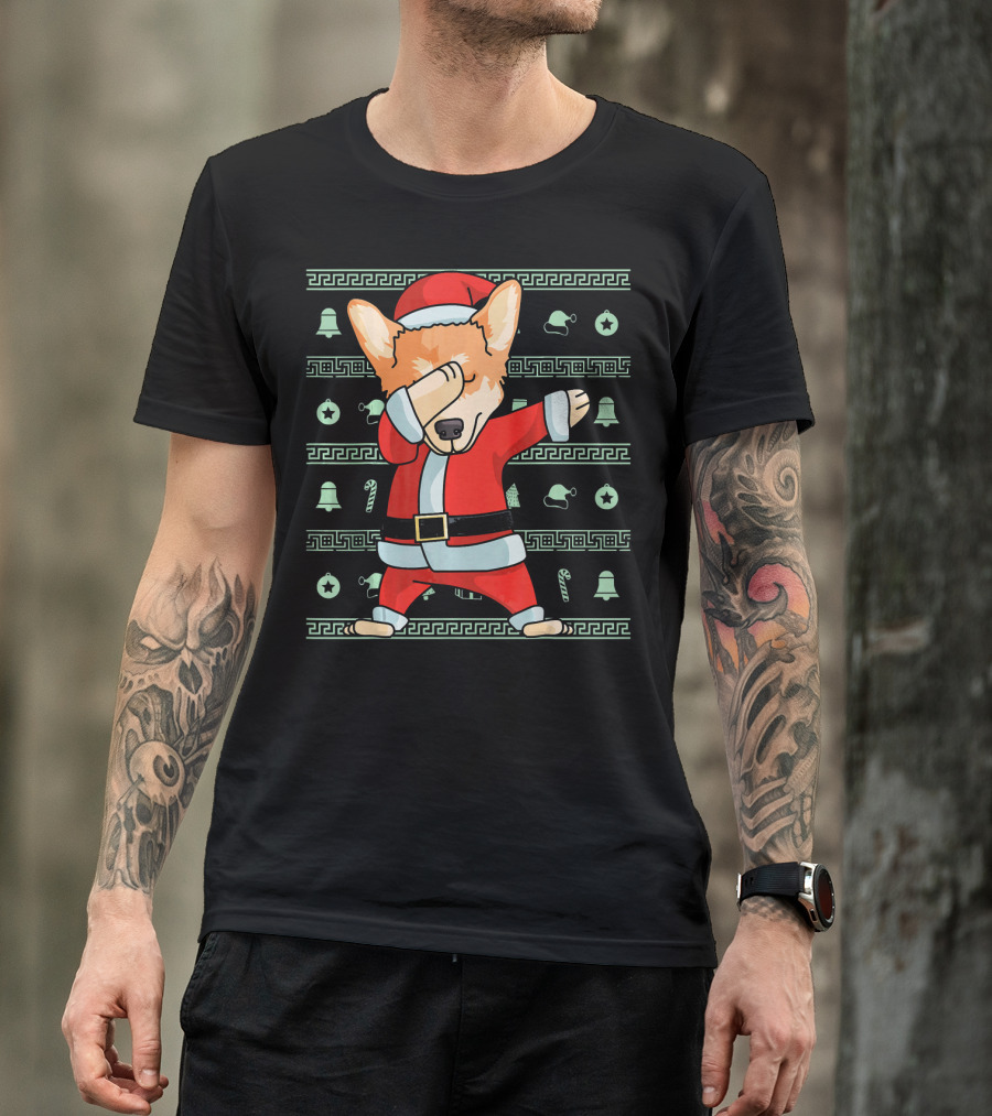 Corgi Santa Dabbing Christmas T-Shirt