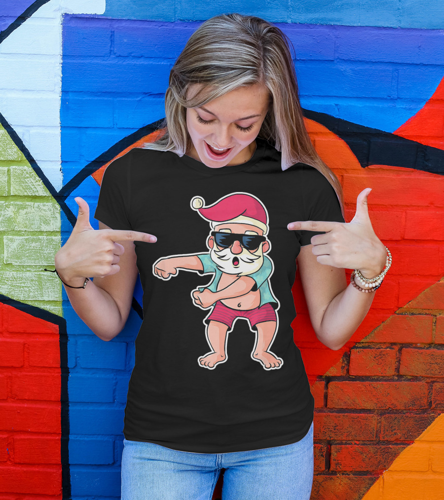 Flossing Dance Santa In Sunglasses And Hat T-Shirt