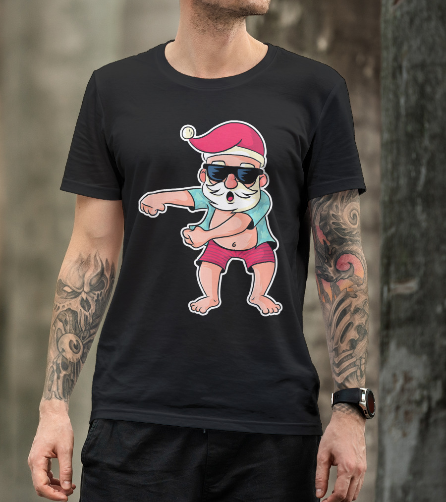 Flossing Dance Santa In Sunglasses And Hat T-Shirt
