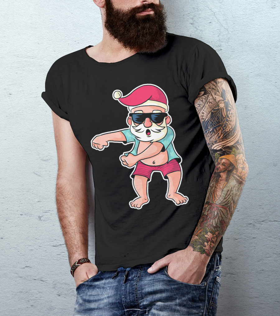 Flossing Dance Santa In Sunglasses And Hat T-Shirt