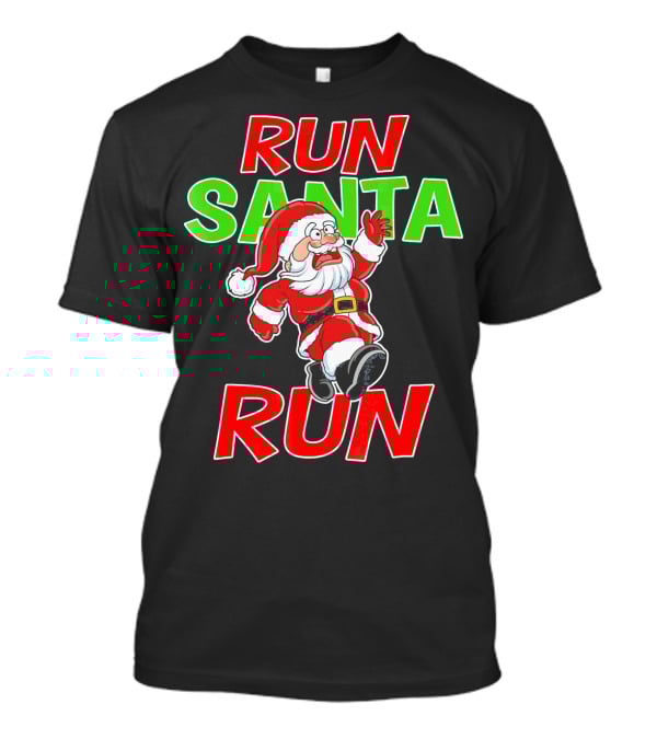Run Santa Run Christmas Running Santa T-Shirt