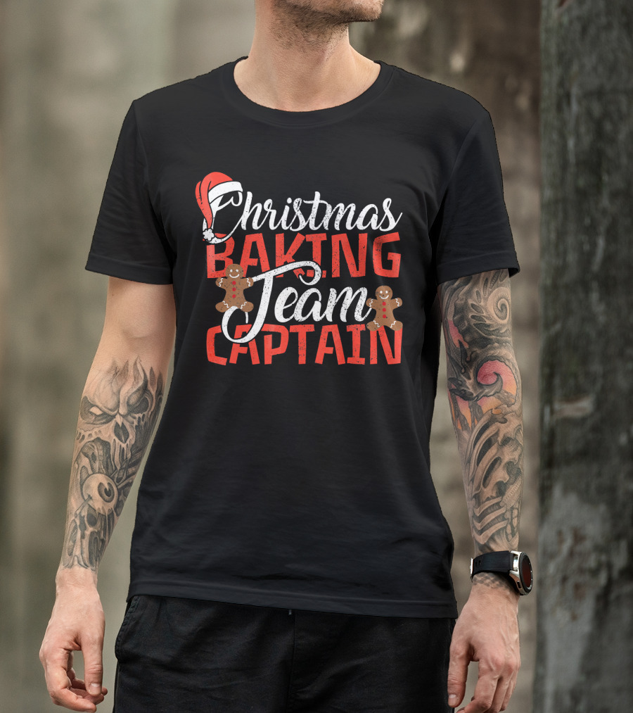 Christmas Baking Team Captain Gingerbread Santa Holiday T-Shirt