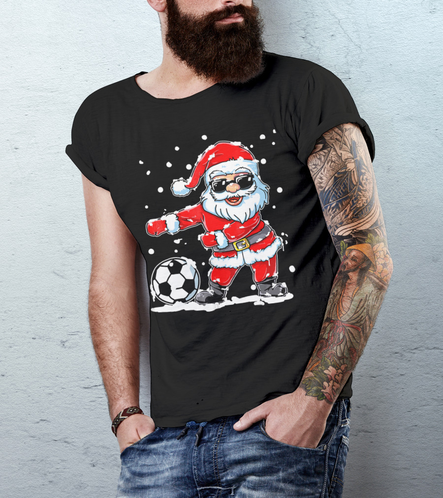 Christmas Flossing Santa Soccer T-Shirt