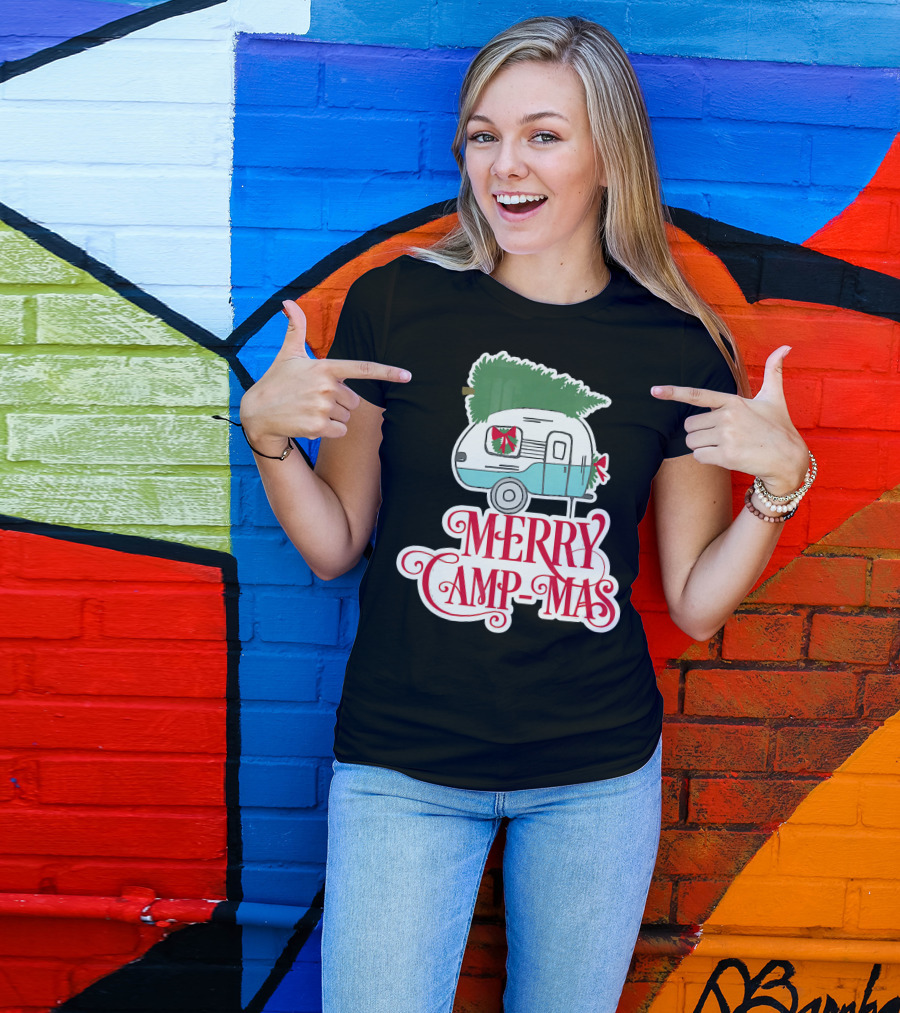 Merry Camp-Mas Christmas Vintage Camper T-Shirt