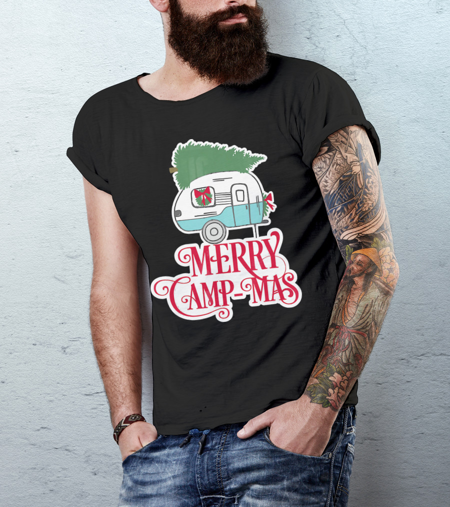 Merry Camp-Mas Christmas Vintage Camper T-Shirt