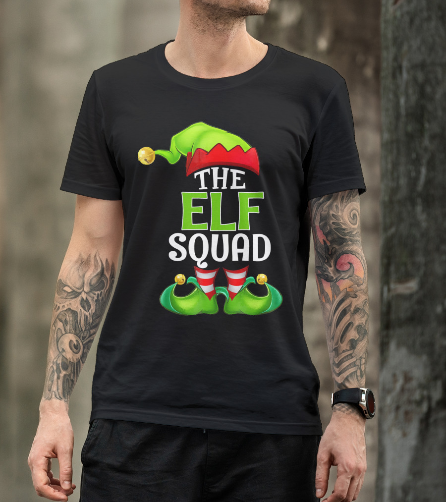 THE ELF SQUAD Green Hat Striped Stockings T-Shirt