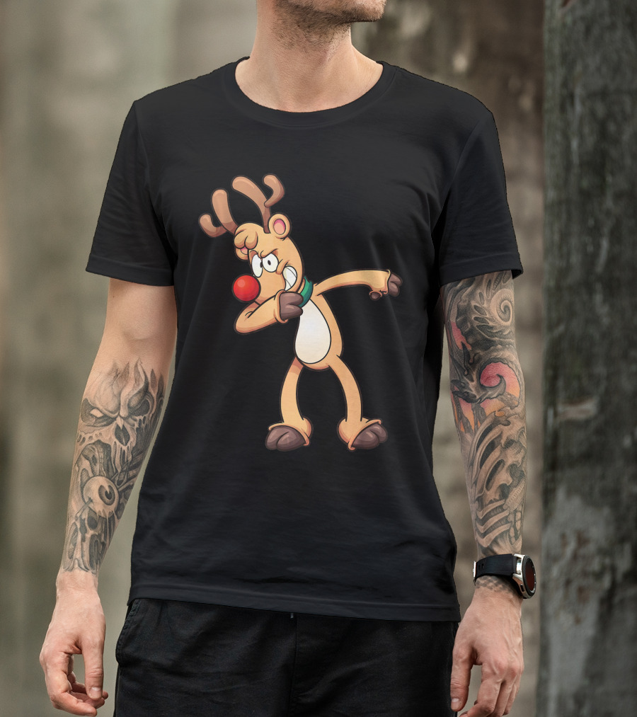 Rudolph Dabbing Reindeer Christmas Dance Antlers T-Shirt