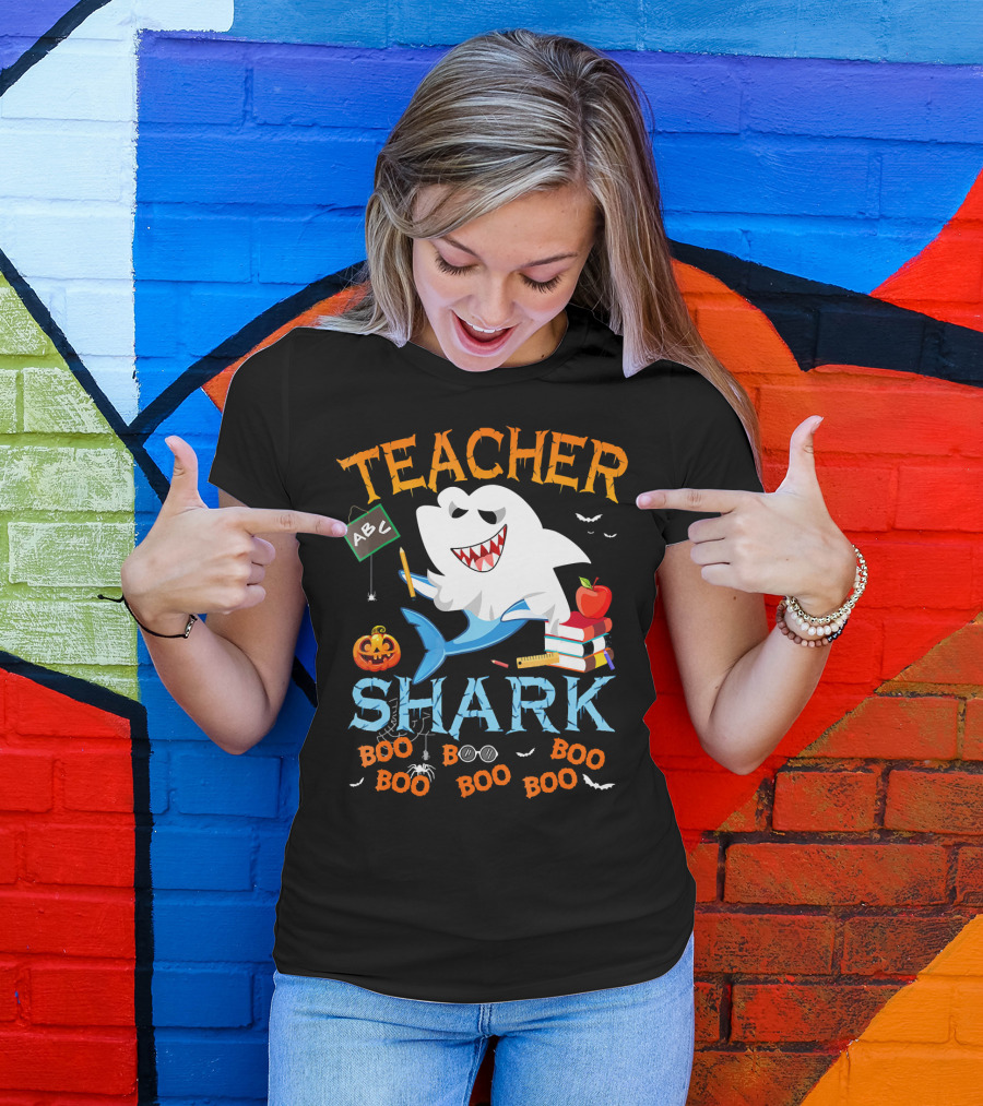 Teacher Shark Halloween Boo Classroom T-Shirt