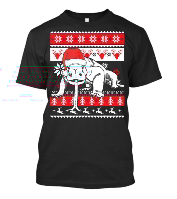 Ugly Christmas Komodo Dragon Reptile Santa Holiday T-Shirt