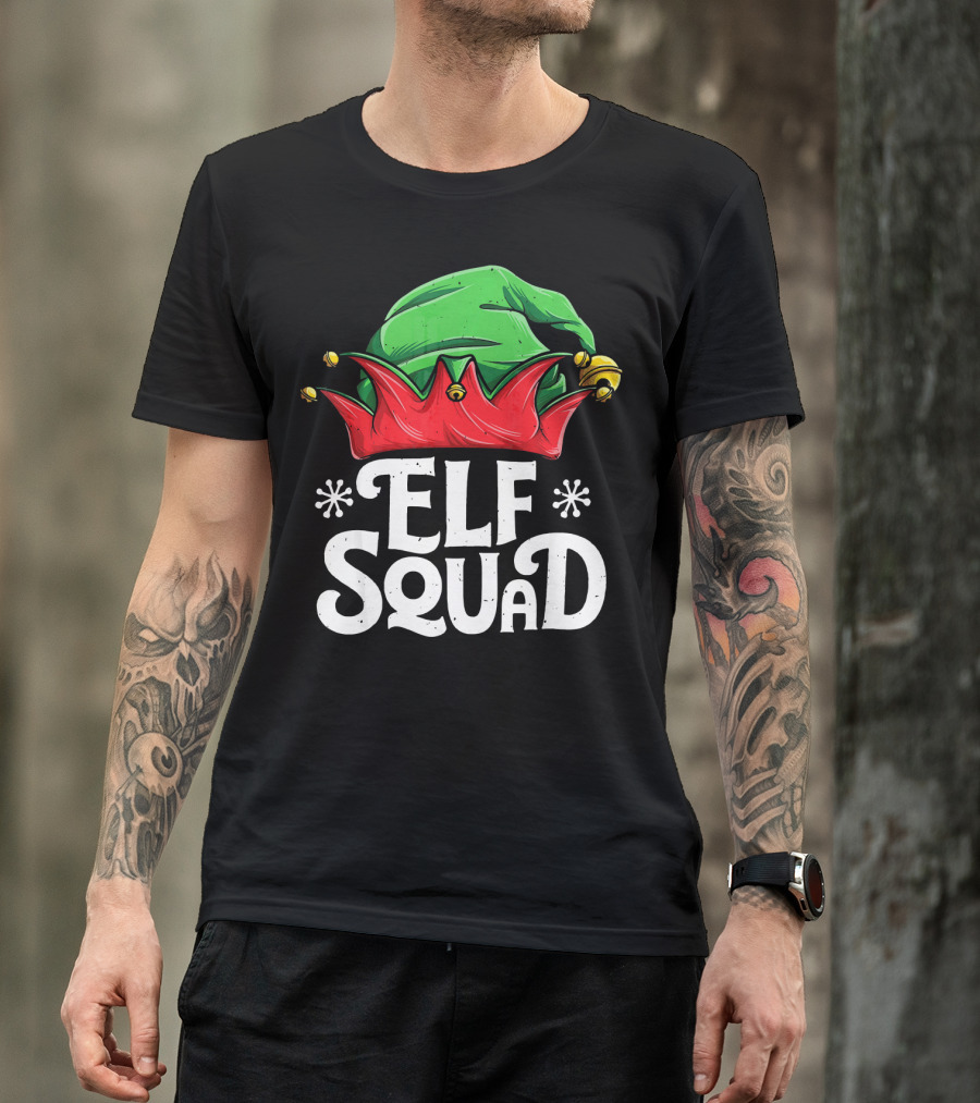 Elf Squad Christmas Elves Hat Festive Family T-Shirt