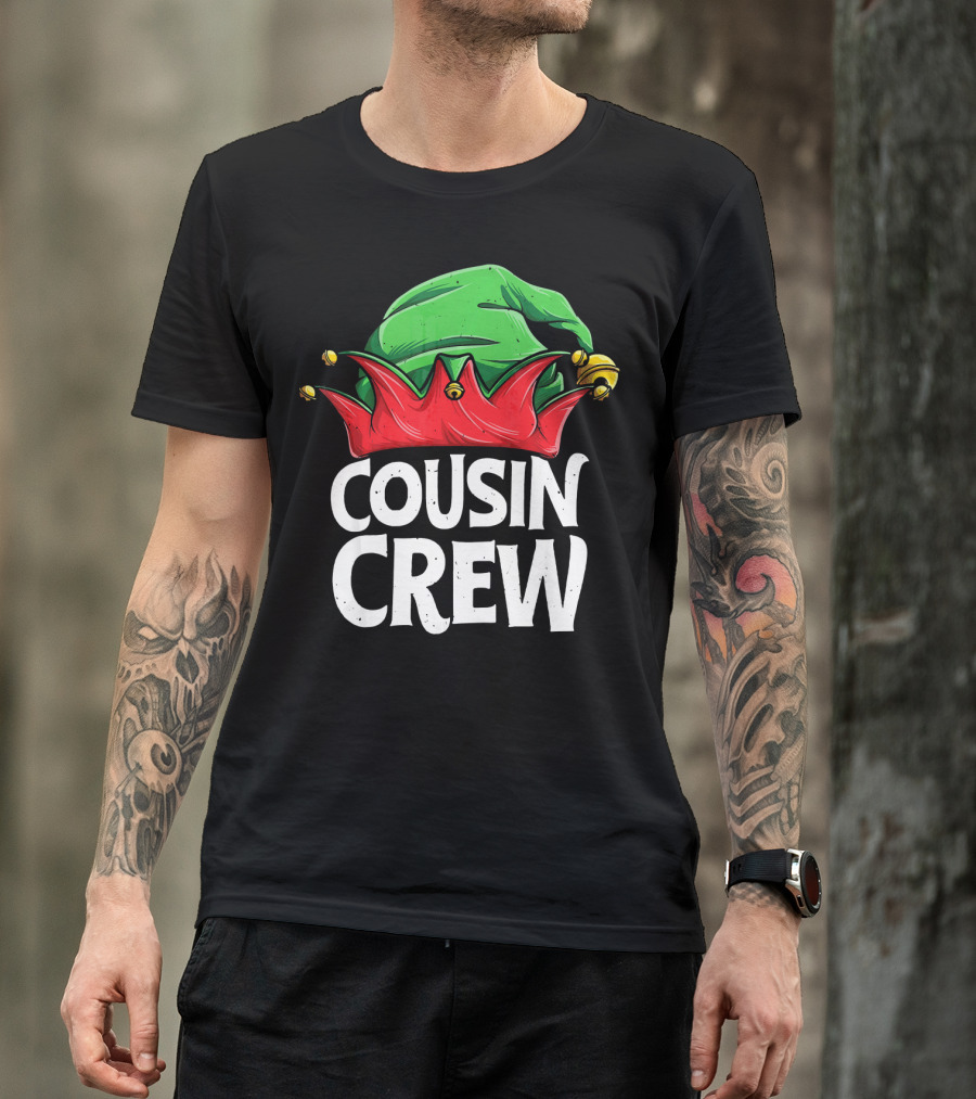 Cousin Crew Elf Christmas Jester Hat T-Shirt