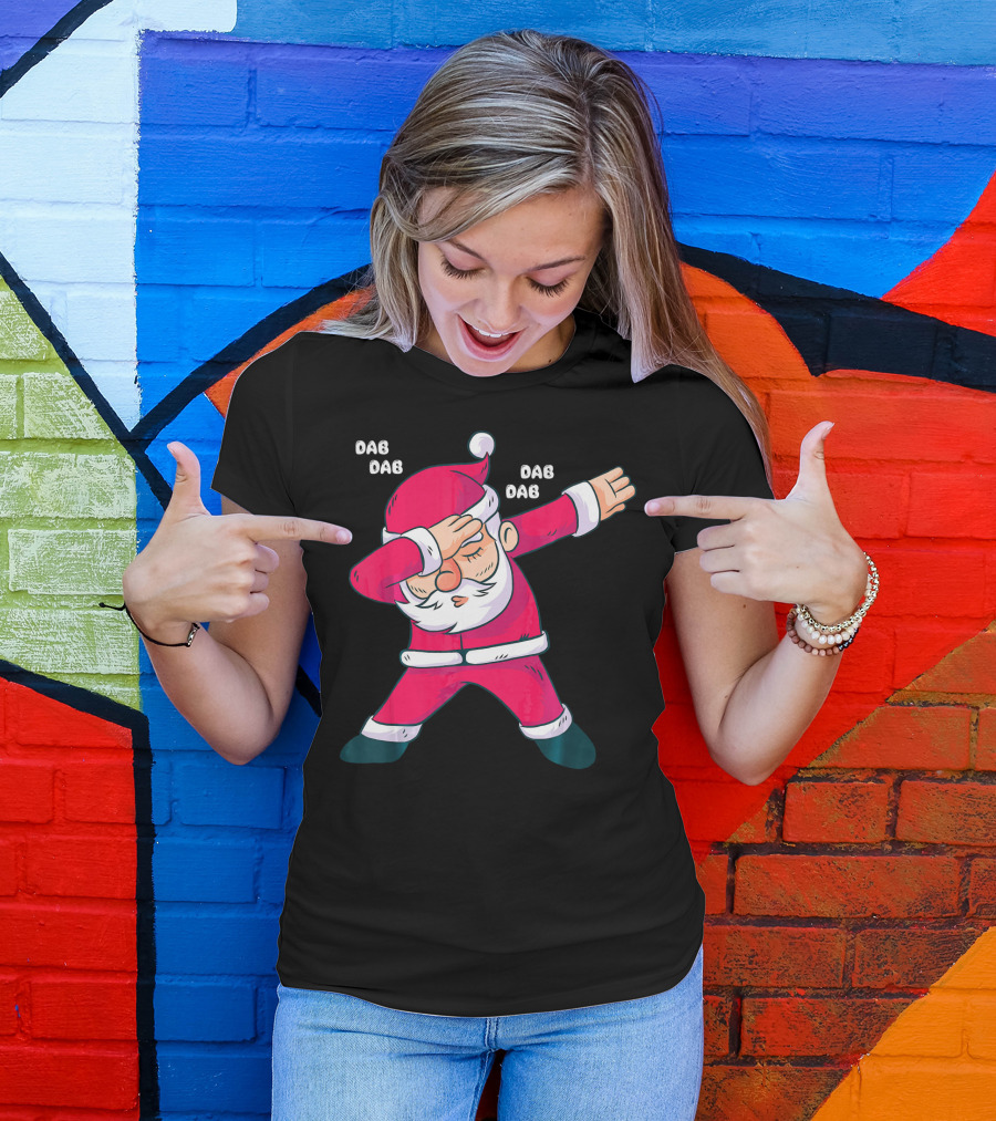 Dab Dab Dab Christmas Dabbing Santa Fun T-Shirt