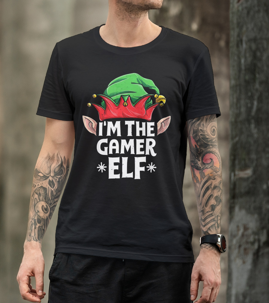 I'm The Gamer Elf Jingle Hat Festive Ears Holiday T-Shirt