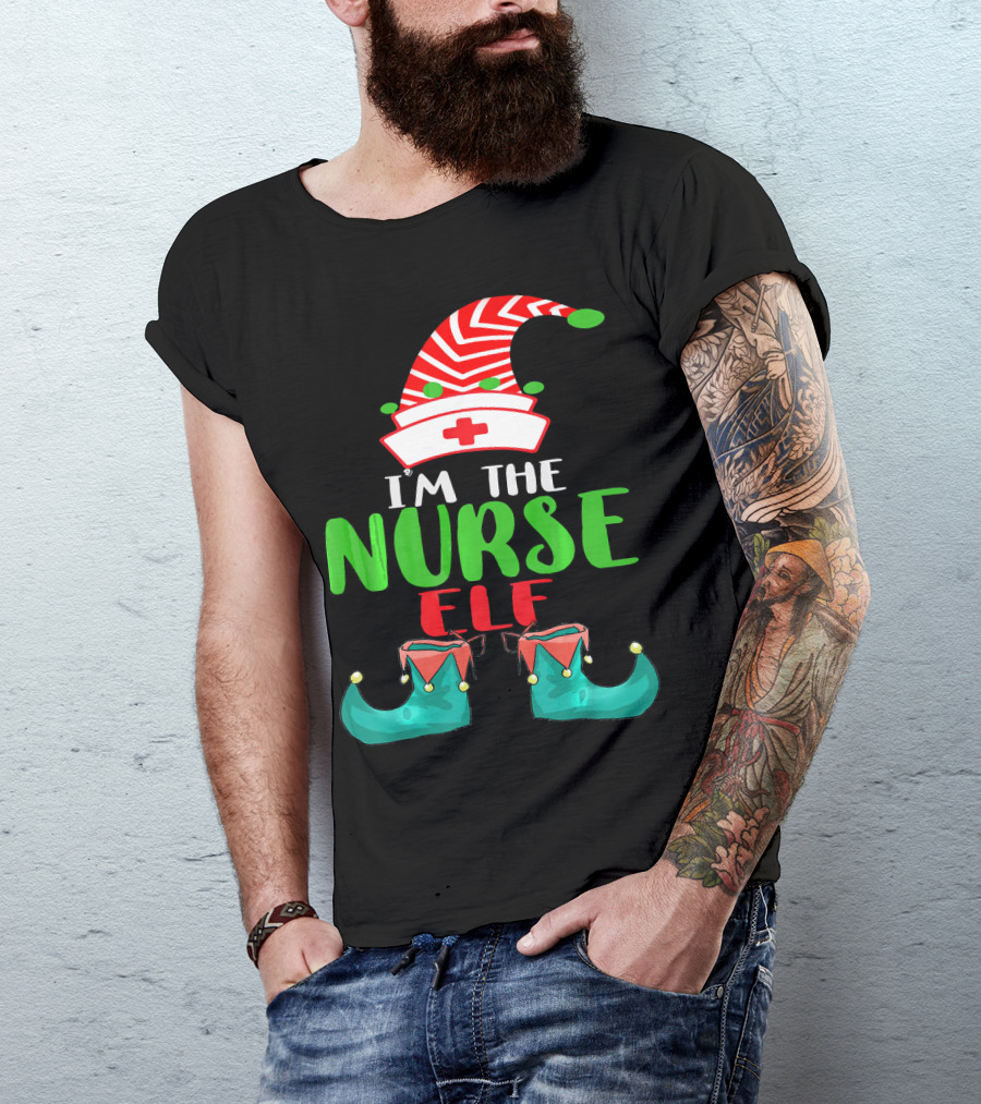 I'm The Nurse Elf Cute Christmas Elf Costume Xmas Idea T-Shirt