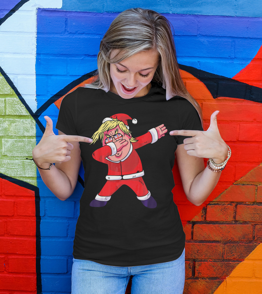 Dabbing Santa Claus With Sunglasses And Santa Hat T-Shirt