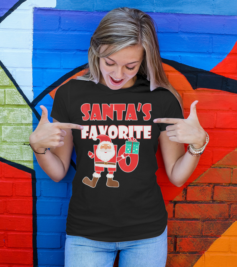 Santa's Favorite Ho Holiday Humor With Santa And Gifts T-Shirt