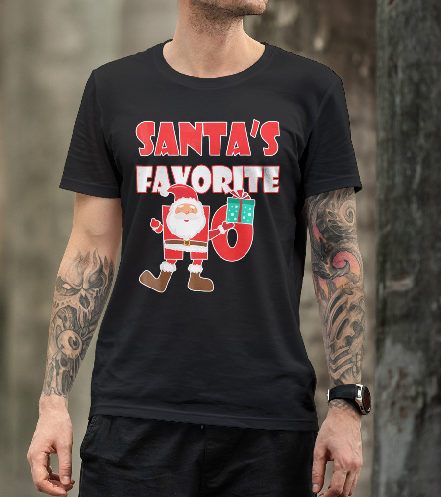 Santa's Favorite Ho Holiday Humor With Santa And Gifts T-Shirt