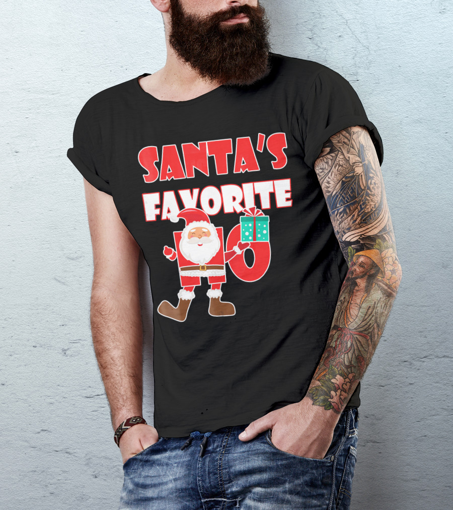 Santa's Favorite Ho Holiday Humor With Santa And Gifts T-Shirt