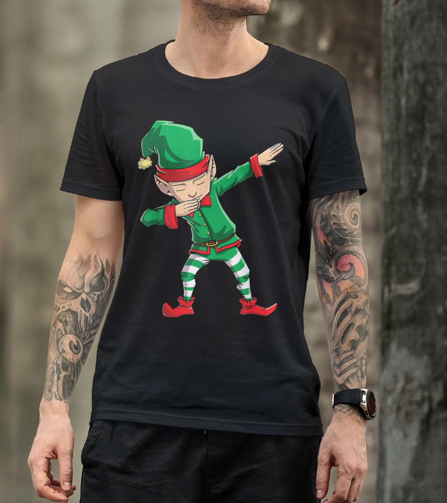 Christmas Dabbing Elf Squad Festive Dance Gesture T-Shirt