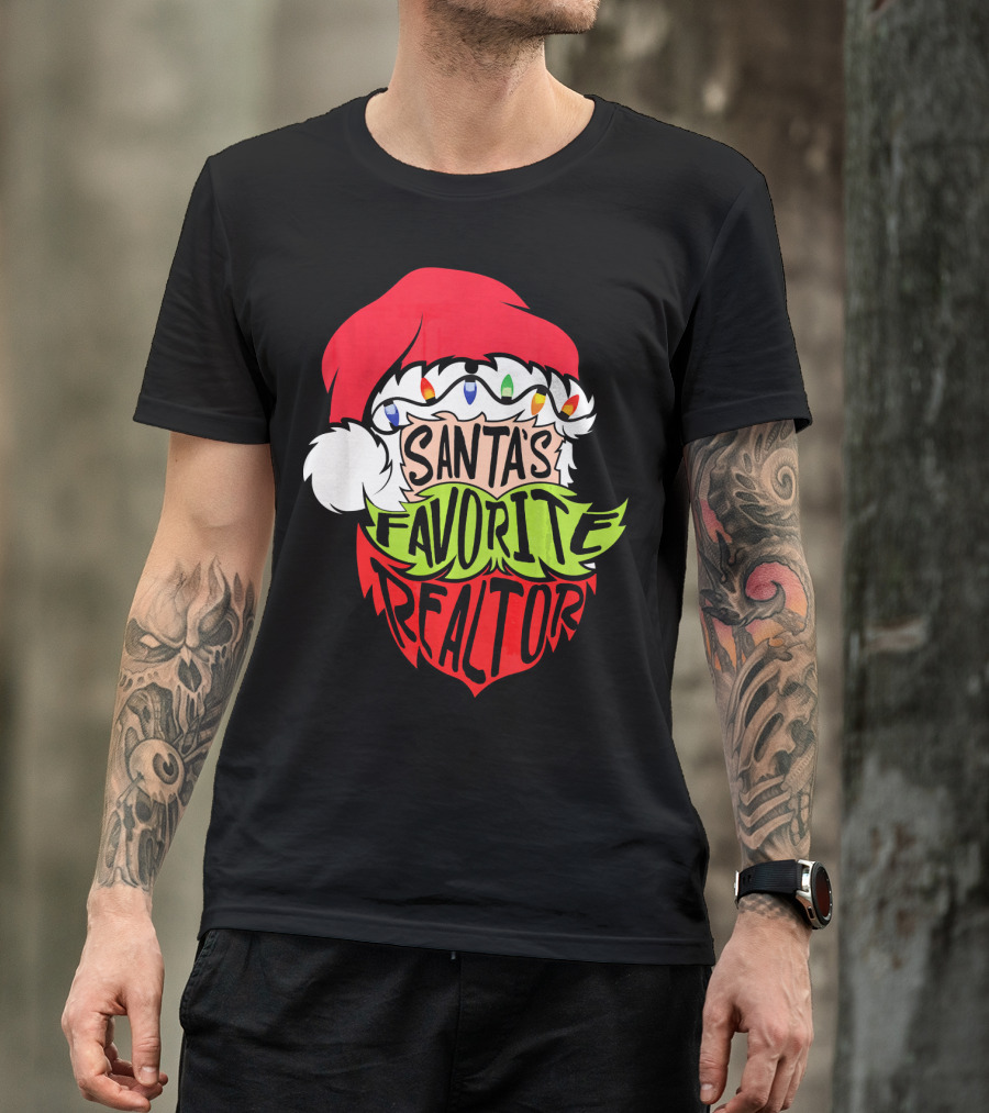 Santa's Favorite Realtor Christmas Santa T-Shirt