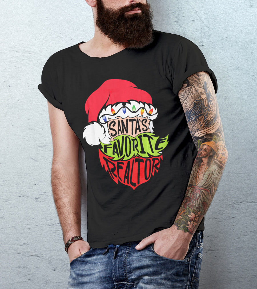 Santa's Favorite Realtor Christmas Santa T-Shirt