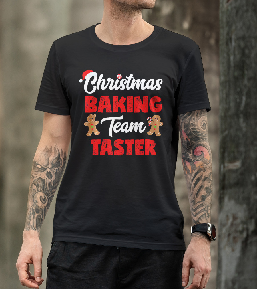 Christmas Baking Team Taster Gingerbread Candy Cane Santa Hat T-Shirt