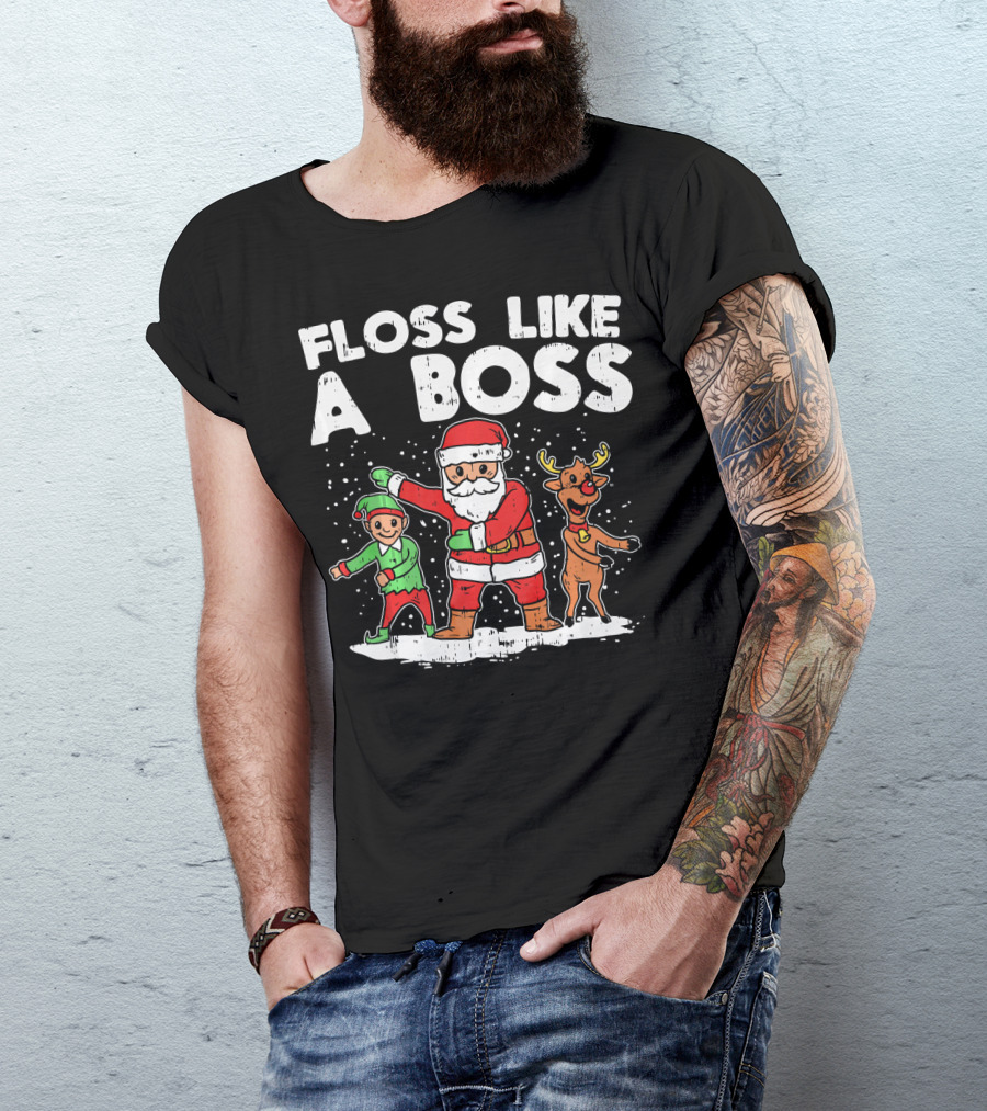 Floss Like A Boss Santa Claus Elf Reindeer Dance T-Shirt