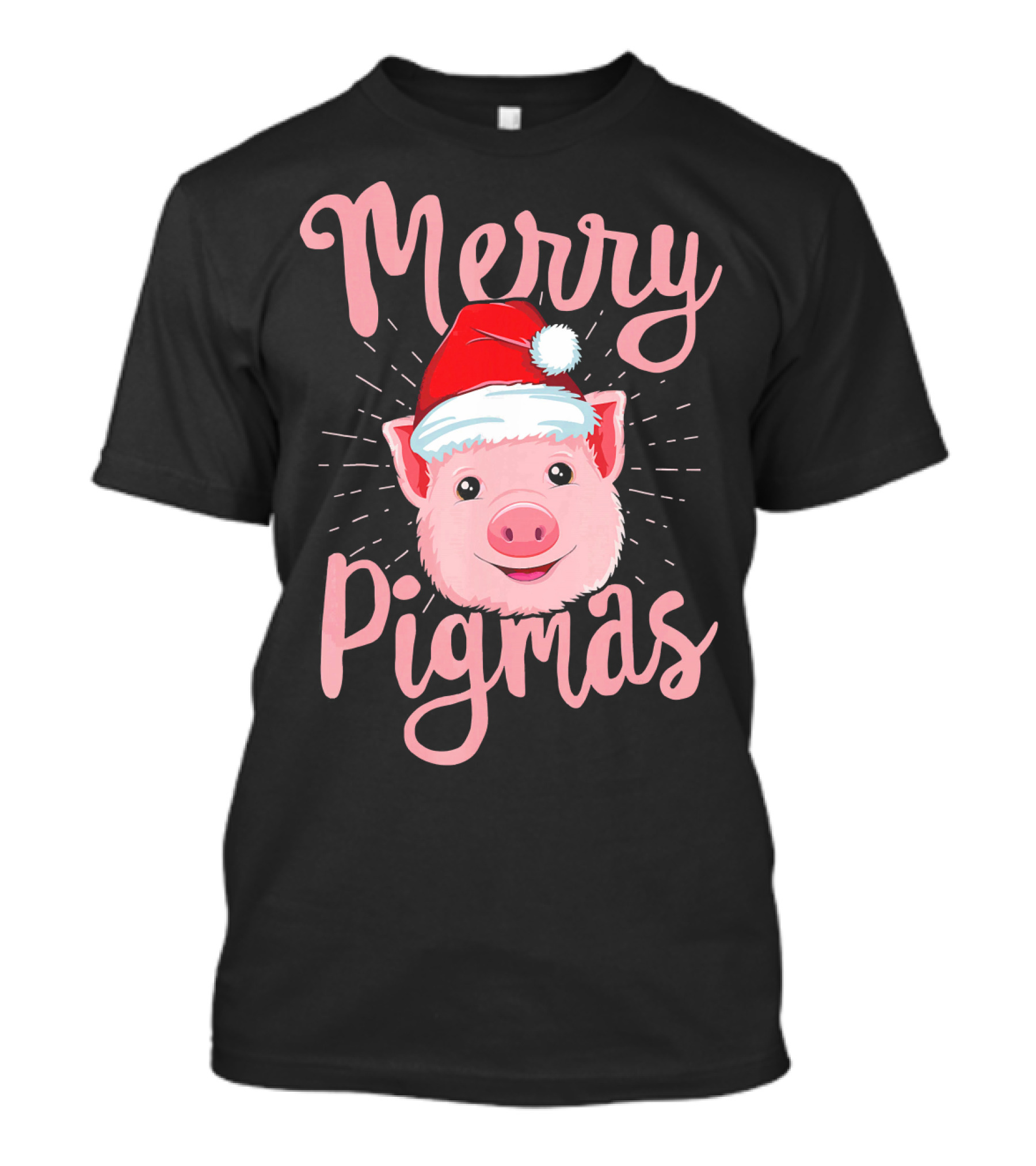 Merry Pigmas Pig Santa Hat T-Shirt