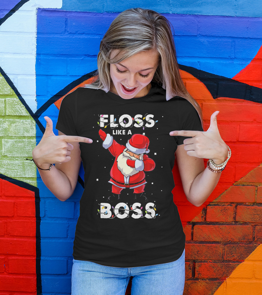 Floss Like A Boss Santa Happy Holidays T-Shirt