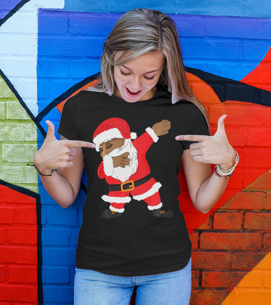 Dabbing Santa Funny Christmas Dab Festive Hip Hop Style Santa Claus T-Shirt