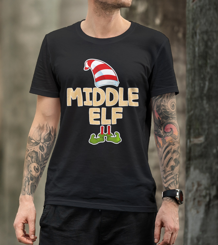 Middle Elf Candy Cane Hat And Green Shoes T-Shirt