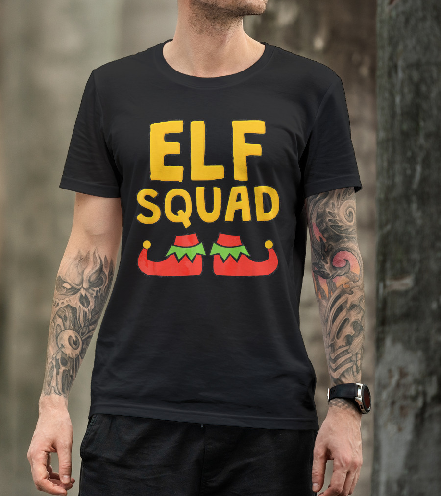 ELF SQUAD Fun Holiday Elf Shoes Festive T-Shirt