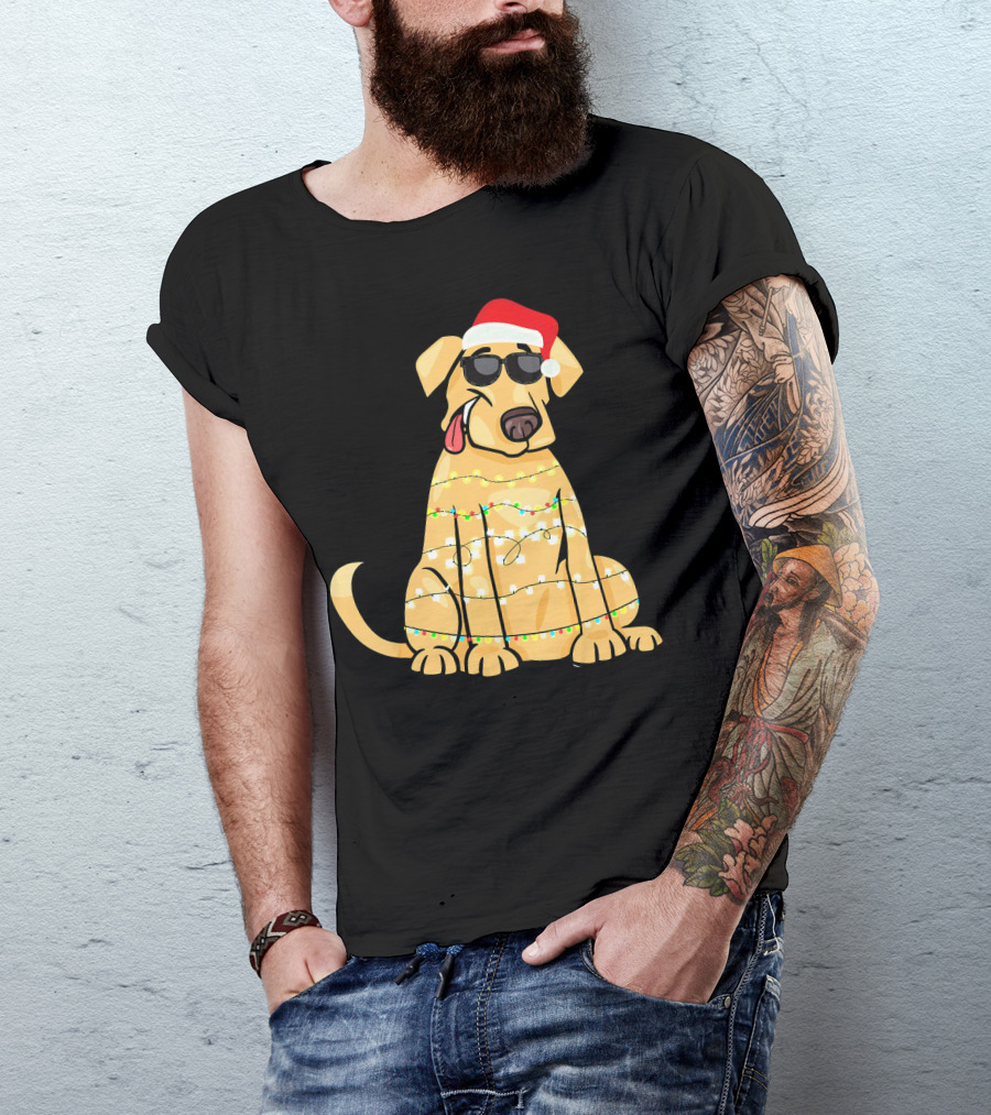 Labrador Santa Claus Christmas Lights Sunglasses T-Shirt
