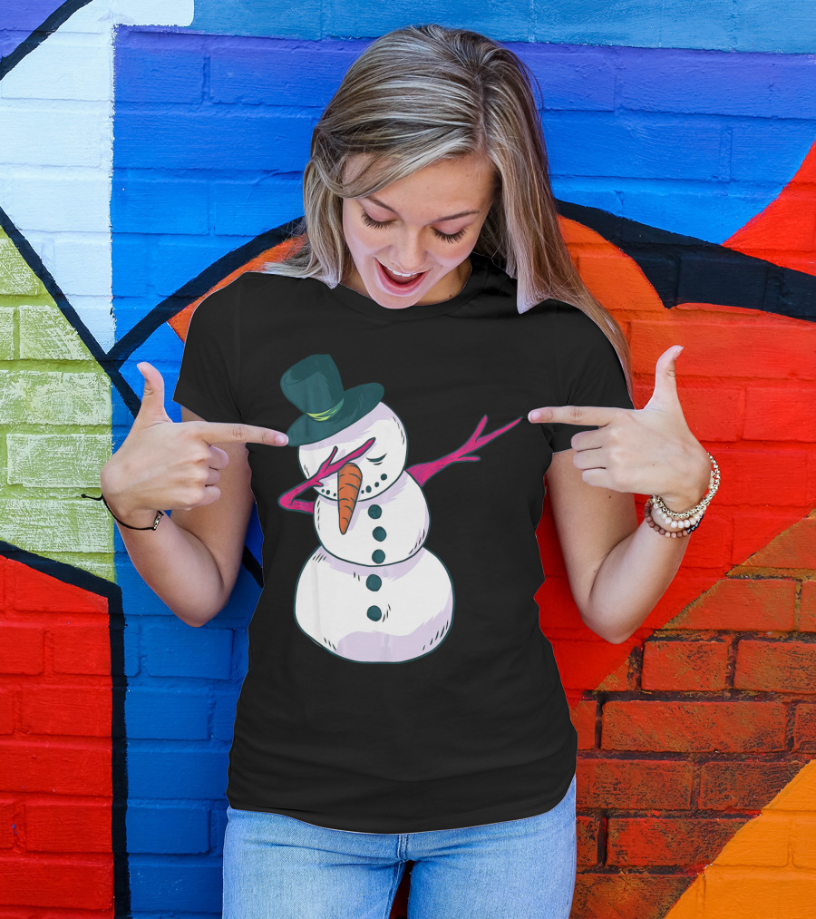Christmas Snowman Dabbing Festive Dance Move T-Shirt