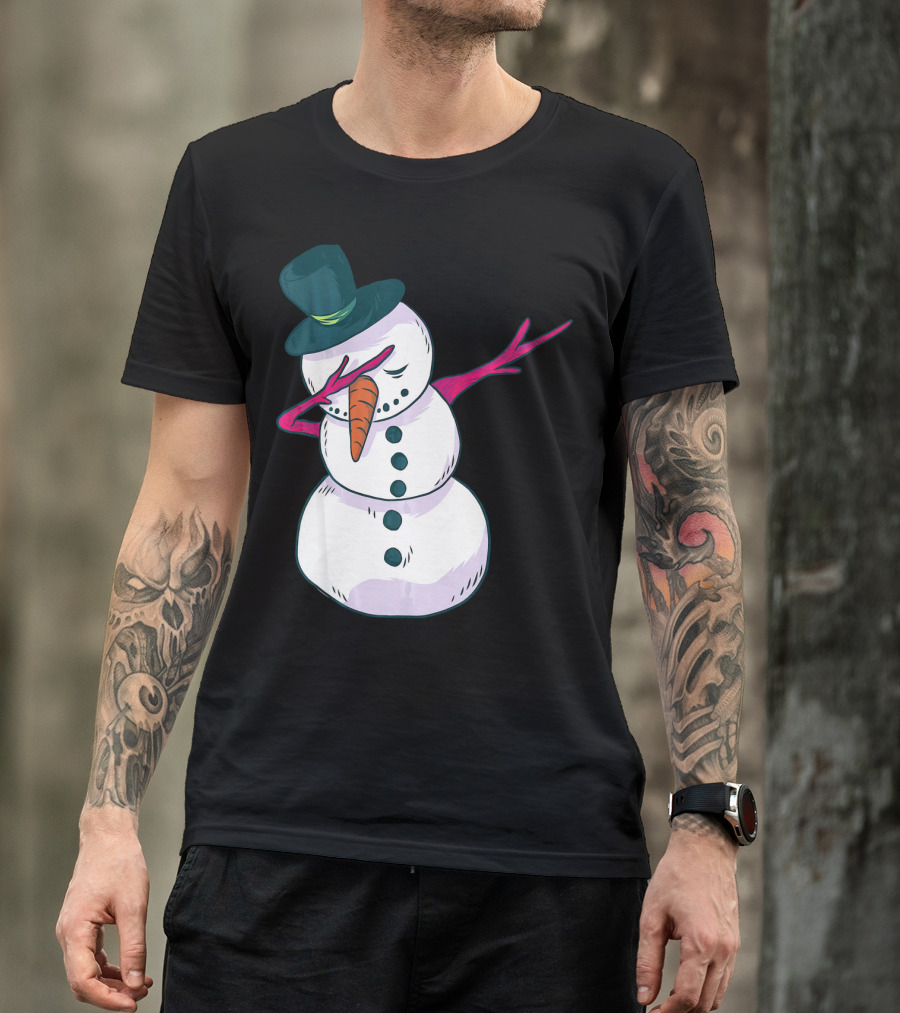 Christmas Snowman Dabbing Festive Dance Move T-Shirt