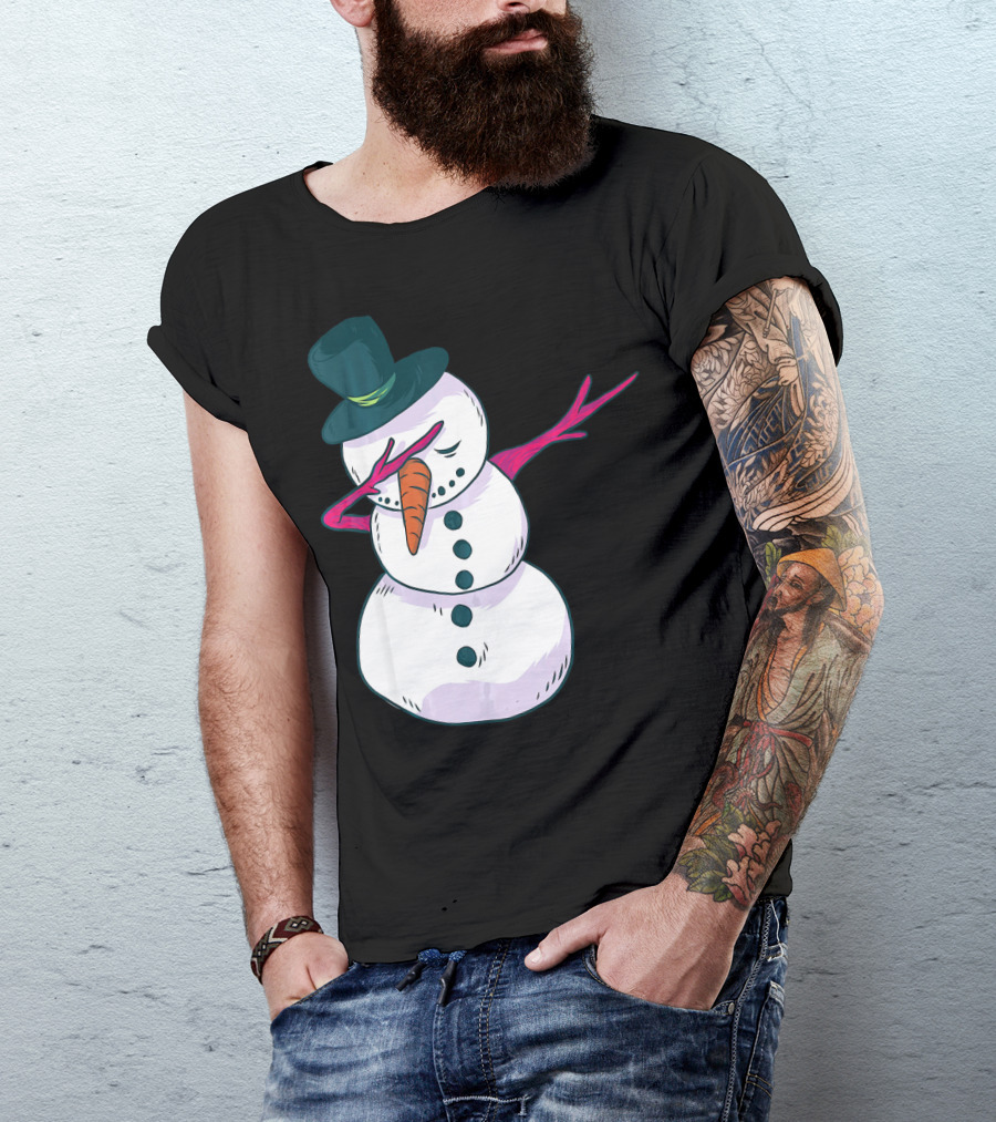 Christmas Snowman Dabbing Festive Dance Move T-Shirt