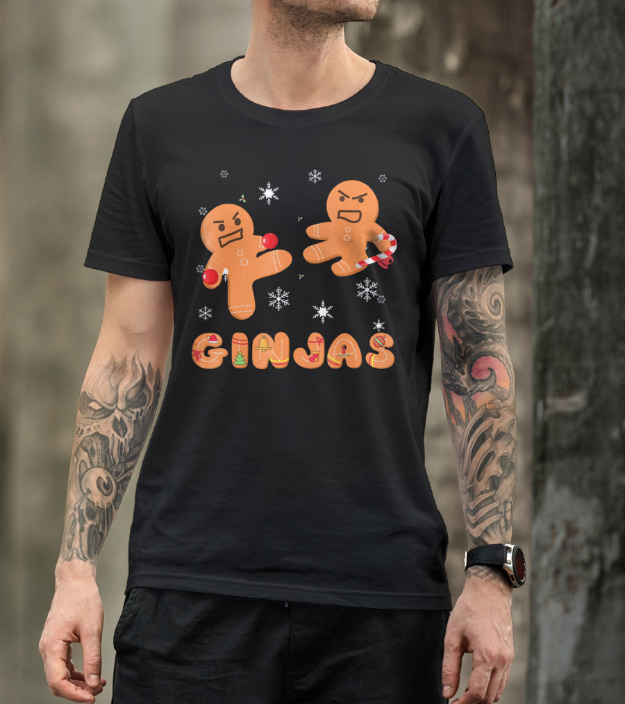 Ginjas Gingerbread Ninjas Holiday Fun T-Shirt