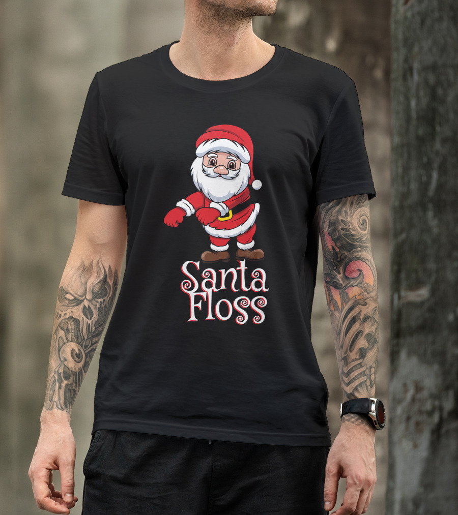 Santa Floss Christmas Hand Drawn Santa⟩ T-Shirt