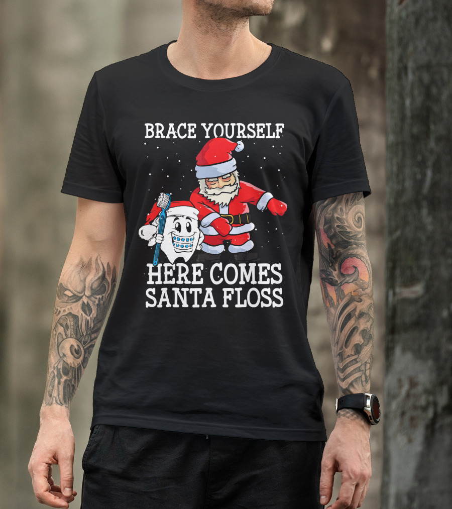 Brace Yourself Here Comes Santa Floss T-Shirt