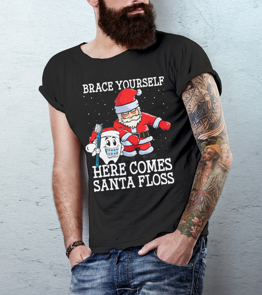 Brace Yourself Here Comes Santa Floss T-Shirt