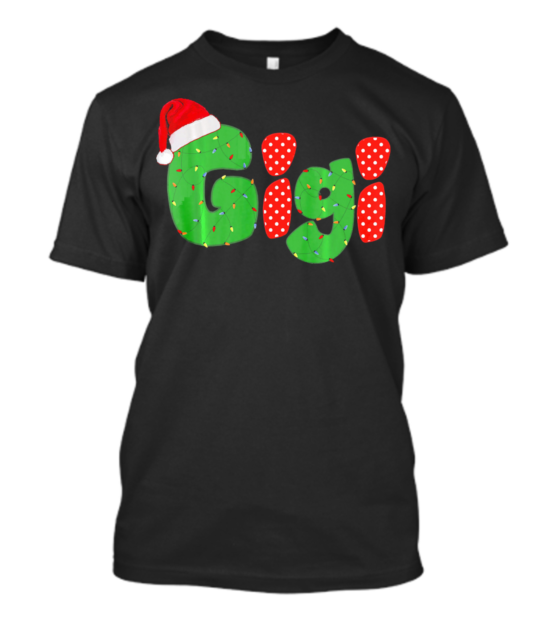 Gigi Christmas Santa Hat Lights Family Matching Pajamas T-Shirt