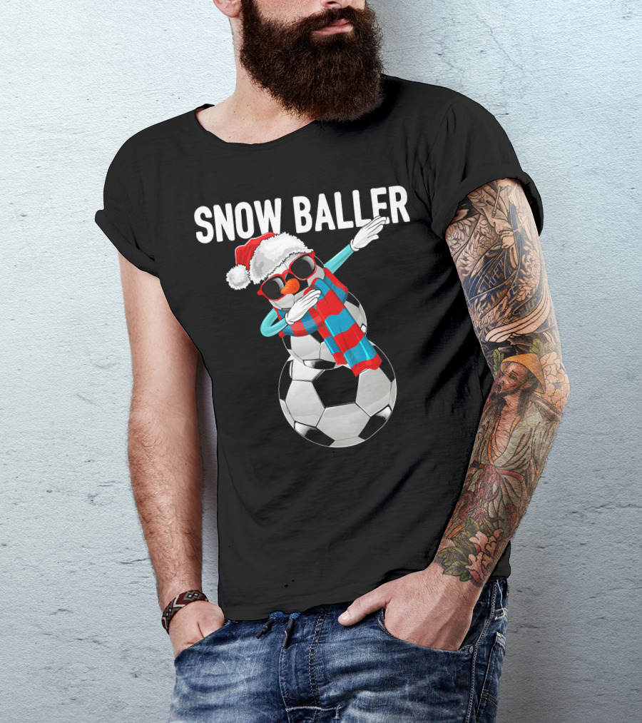 Snow Baller Dabbing Soccer Christmas Sno T-Shirt