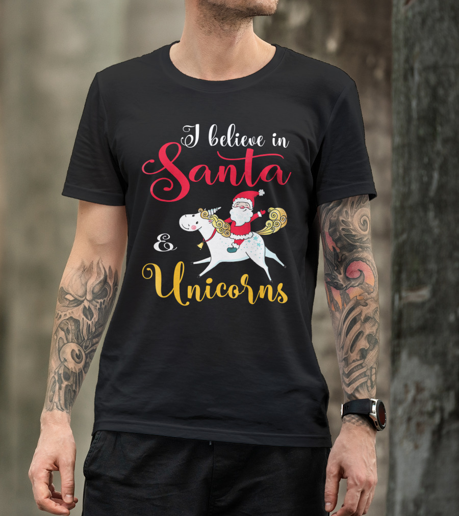 I Believe In Santa And Unicorns T-Shirt