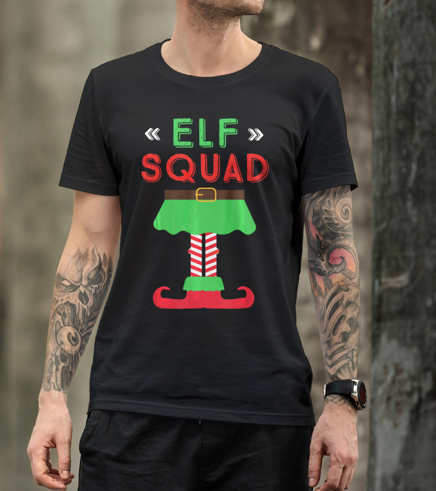 Elf Squad Christmas Holiday Funny Festive T-Shirt